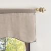 Martha Stewart Lucca Velvet Lined Scallop Window Curtain 50″ W x 18″ L, Valance, Loden Green(Linen)