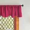 Martha Stewart Lucca Velvet Lined Scallop Window Curtain 50″ W x 18″ L, Valance, Loden Green(Pomegranate)