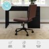 Martha Stewart Lulu Swivel Task Chair with Height Adjustable Seat for Home Office in Off White Faux Leather with Polished Brass Frame(Saddle Brown Faux Leather/Oil Rubbed Bronze Frame)