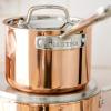 Martha Stewart Martha 3.5-Quart Stainless Steel Straight Sided Saute Pan w/Lid – Copper Exterior/Satin Interior(Copper)