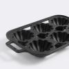 Martha Stewart Martha 6-Cup Fluted Shaped Pre-Seasoned Cast Iron Mold Pan(Black)
