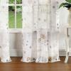 Martha Stewart Marthas Garden Floral Semi-Sheer Rod Pocket Window Curtain Single Panel, 84″, Multi(Gold)
