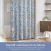 Martha Stewart Martha’s Garden Shower Curtain Botanical Floral Print Cotton Shower Curtain for Bathroom, Spa Quality Modern Shower Curtains Standard Size, 72×72 Sage Green(Meadow Blue)