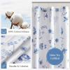 Martha Stewart Martha’s Garden Shower Curtain Botanical Floral Print Cotton Shower Curtain for Bathroom, Spa Quality Modern Shower Curtains Standard Size, 72×72 Sage Green(Garden Blue)