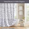 Martha Stewart Martha’s Garden Shower Curtain Botanical Floral Print Cotton Shower Curtain for Bathroom, Spa Quality Modern Shower Curtains Standard Size, 72×72 Sage Green(Garden Black)