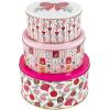 Martha Stewart Metal Cookie Tins, 3-Piece Nesting Set, Small, Medium & Large, Christmas Containers for Gift & Storage (Ornaments and Bows)