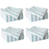 Martha Stewart Microfiber Cleaning Cloths, Ultra-Absorbent, Lint-Free Cleaning Towels for Home & Kitchen, Grey Gingham, 11 Inches, 24 Count(Teal Stripes)