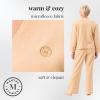Martha Stewart Microfleece Sleepwear for Women | Cozy 2-Piece Pajama Set | Buttery Soft, Warm & Perfect for Lounging(Caramel)