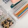 Martha Stewart Miles Plastic Stackable Office Desk Drawer Organizers, Set of 6, Clear(Clear)