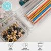 Martha Stewart Miles Plastic Stackable Office Desk Drawer Organizers, Set of 6, Clear(Clear)