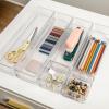 Martha Stewart Miles Plastic Stackable Office Desk Drawer Organizers, Set of 6, Clear(Clear)
