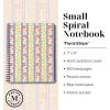 Martha Stewart Mini Spiral Notebook, 7″x9″ Journaling Notebook with 160 Lined Pages and Perforated Tear-Outs, Convenient Interior Pocket for Notes, Floral Stripe