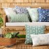 Martha Stewart Modern Banana Leaves Indoor Outdoor Decorative Lumbar Pillow 2-Pack Set, UV Fade Resistant, Water Repellent, Printed Tropical Design, Green, 11″x18″(Green)