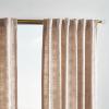 Martha Stewart Monroe Metallic Velvet Back Tab Window Curtain Panel Pair, 95, Blush(Blush)