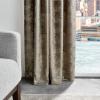 Martha Stewart Monroe Metallic Velvet Back Tab Window Curtain Panel Pair, 95, Blush(Grey)