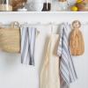 Martha Stewart Morris Stripe Kitchen Towel 2-Pack Set, Grey, 16″x28″(Grey)