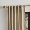 Martha Stewart Naples Chenille Solid Back Tab Window Curtain Panel Pair, 84″, Navy(Natural)