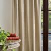 Martha Stewart Naples Chenille Solid Back Tab Window Curtain Panel Pair, 84″, Navy(Natural)