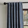 Martha Stewart Naples Chenille Solid Back Tab Window Curtain Panel Pair, 84″, Navy(Navy)