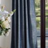 Martha Stewart Naples Chenille Solid Back Tab Window Curtain Panel Pair, 84″, Navy(Navy)
