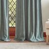 Martha Stewart Naples Chenille Solid Back Tab Window Curtain Panel Pair, 84″, Navy(Olive)