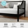 Martha Stewart Neely Platform Daybed with Wood Spindles, Solid Wood Frame, No Box Spring Needed, Twin Size, Gray(Black)