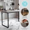 Martha Stewart Noah Home Office Parsons Desk in Gray Wood Grain with Oil Rubbed Bronze Metal Frame(Gray Top/Oil Rubbed Bronze Frame)
