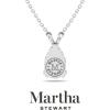 Martha Stewart Pear Shape Lab Grown Diamond Solitaire Necklace in 14 Karat Gold, Lab Grown Diamond Necklace(white-gold)