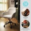 Martha Stewart Rayna Swivel Task Chair with Flared Arms for Home Office in White Boucle with Oil Rubbed Bronze Frame(White Boucle/Oil Rubbed Bronze)