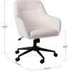 Martha Stewart Rayna Swivel Task Chair with Flared Arms for Home Office in White Boucle with Oil Rubbed Bronze Frame(White Boucle/Oil Rubbed Bronze)