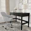 Martha Stewart Rhett Home Office Desk with 3 Drawers and Tapered Legs in Black with Oil Rubbed Bronze Hardware(Black Frame/Oil Rubbed Bronzed Hardware)