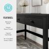 Martha Stewart Rhett Home Office Desk with 3 Drawers and Tapered Legs in Black with Oil Rubbed Bronze Hardware(Black Frame/Oil Rubbed Bronzed Hardware)