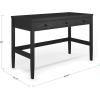 Martha Stewart Rhett Home Office Desk with 3 Drawers and Tapered Legs in Black with Oil Rubbed Bronze Hardware(Black Frame/Oil Rubbed Bronzed Hardware)