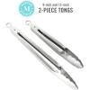 Martha Stewart Richburn 2-Piece Stainless Steel Tongs Set – 12-Inch and 9-Inch Kitchen Tongs for Grilling, Serving, and Cooking(Tong Set (12″ and 9″) (Pack of 4))