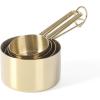 Martha Stewart Richburn 4-Piece Stainless Steel Measuring Cups Set – Durable and Accurate Kitchen Measuring Tools for Baking and Cooking(Gold)