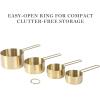 Martha Stewart Richburn 4-Piece Stainless Steel Measuring Cups Set – Durable and Accurate Kitchen Measuring Tools for Baking and Cooking(Gold)
