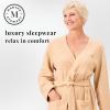 Martha Stewart Robe | Sleepwear for Women | Shorter-Length Microfleece | Cozy, Warm, Relaxing Loungewear(Cuban Sand)