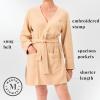 Martha Stewart Robe | Sleepwear for Women | Shorter-Length Microfleece | Cozy, Warm, Relaxing Loungewear(Cuban Sand)