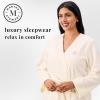 Martha Stewart Robe | Sleepwear for Women | Shorter-Length Microfleece | Cozy, Warm, Relaxing Loungewear(Egret)