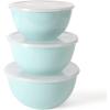 Martha Stewart Rockledge 6 Piece Enamel on Steel (4Qt, 3.3 Qt, & 2.4 Qt) Mixing Bowl Set W/Lids – Martha Blue