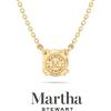 Martha Stewart Round Shape Lab Grown Diamond Solitaire Necklace In 14 Karat Gold(yellow-gold)