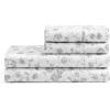 Martha Stewart Ruth Ditsy Floral 300TC 100% Cotton Percale Sheet Set, Blue/White, 4 Piece – 1 Flat Sheet, 1 Fitted Sheet, 2 Std Pillowcases, Breathable Cotton Printed Bed Sheets, Queen Size(Twin)