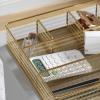 Martha Stewart Ryder Gold Mesh Metal 6 Compartment Large Desk Drawer Organizer for Accessories and Office Supplies