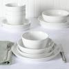 Martha Stewart Selma Chip & Scratch Resistant Dinnerware Set – White Plates and Bowls, Durable Dishwasher and Microwave Safe Dishes Set for Everyday Use