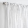 Martha Stewart Sheer Curtains Crinkle Textured Rod Pocket Window Curtain Panel Pair, 84″, White(White)