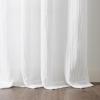 Martha Stewart Sheer Curtains Crinkle Textured Rod Pocket Window Curtain Panel Pair, 84″, White(White)