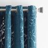 Martha Stewart Sherwood Velvet Grommet Window Curtain Panel Pair, 95″, Teal(Teal)