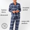Martha Stewart Sleepwear | Women’s Flannel Pajamas | Classic 100% Cotton Sleepwear | Long Sleeve | Soft, Warm Loungewear(Medieval Blue)