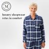 Martha Stewart Sleepwear | Women’s Flannel Pajamas | Classic 100% Cotton Sleepwear | Long Sleeve | Soft, Warm Loungewear(Medieval Blue)