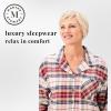 Martha Stewart Sleepwear | Women’s Flannel Pajamas | Classic 100% Cotton Sleepwear | Long Sleeve | Soft, Warm Loungewear(Red/Blue)